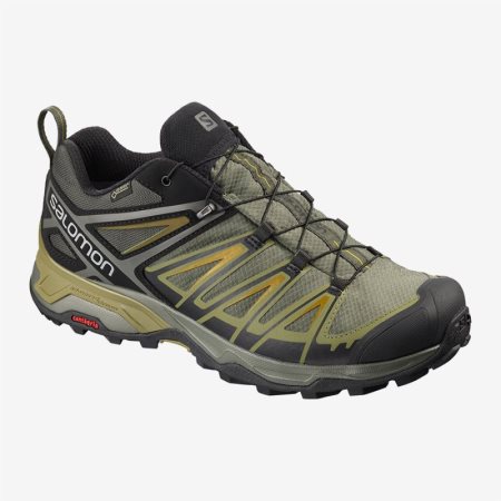 Salomon X ULTRA 3 WIDE GTX Mens Hiking Shoes Olive UK JOMX